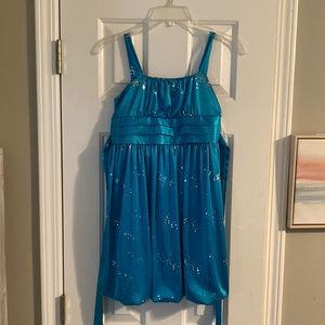 AMY BYER TEAL GIRLS DRESS